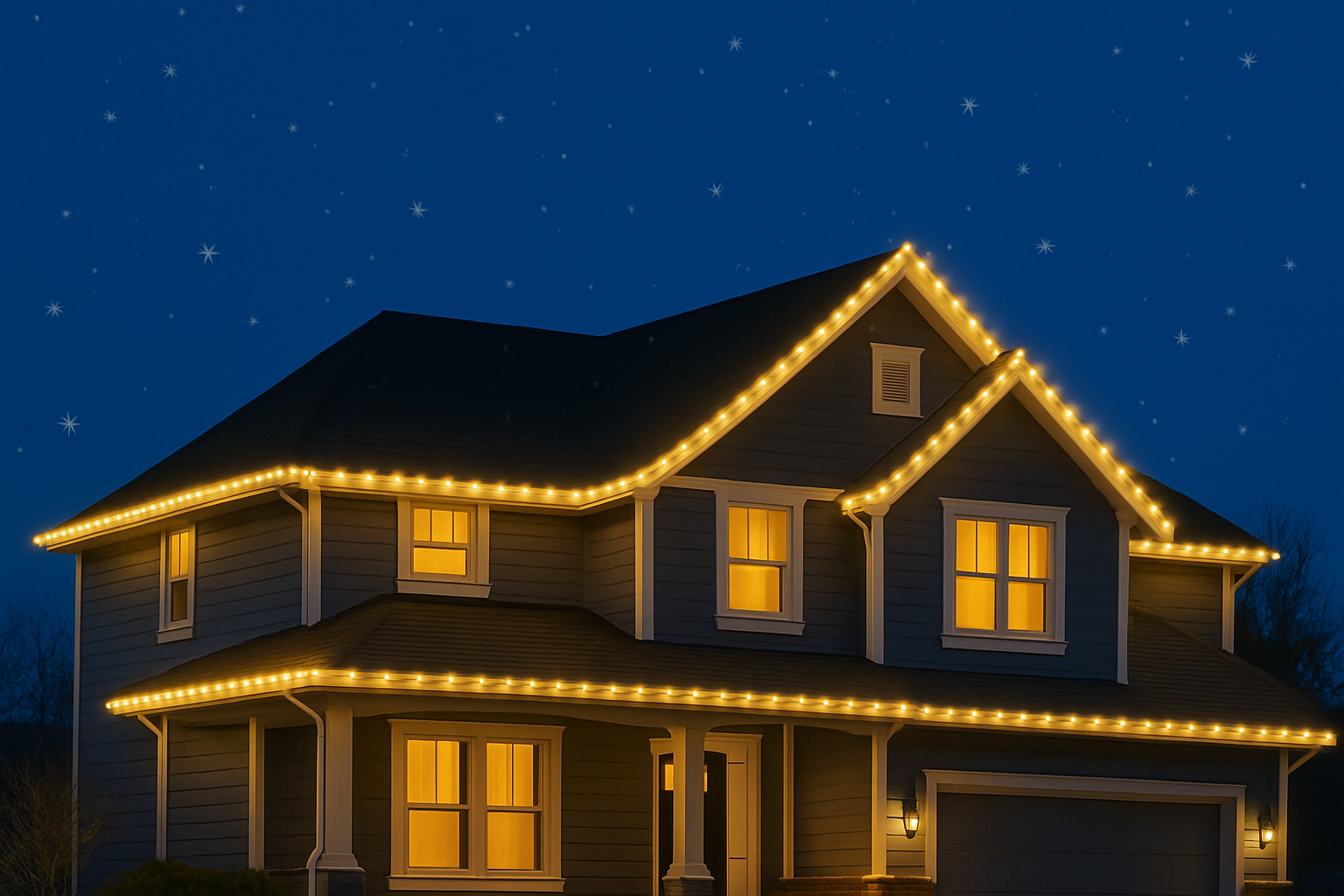 Warm white roofline example